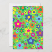 Blume Farbige 1. Geburtstag Niedliche Einladungen (Rückseite)