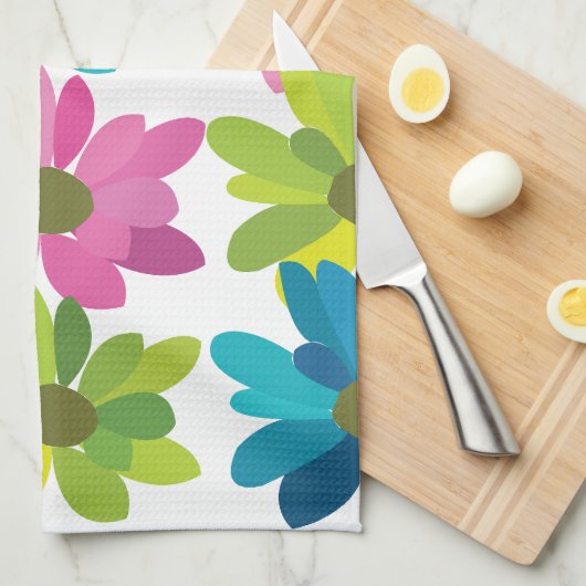 Blume Farbige Blume Geschirrtuch (Viertel Falte)