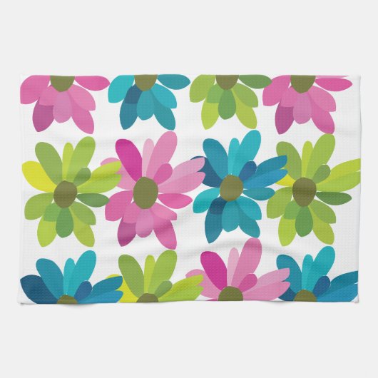 Blume Farbige Blume Geschirrtuch (Horizontal)