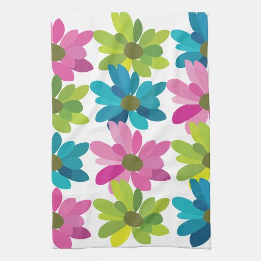 Blume Farbige Blume Geschirrtuch (Vertikal)