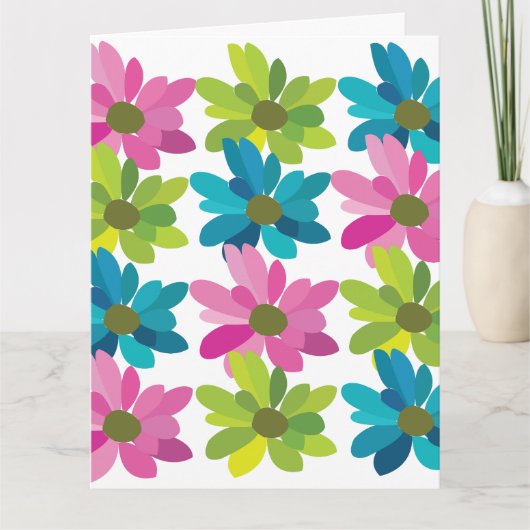 Blume Farbige Blume Karte (Vorderseite)