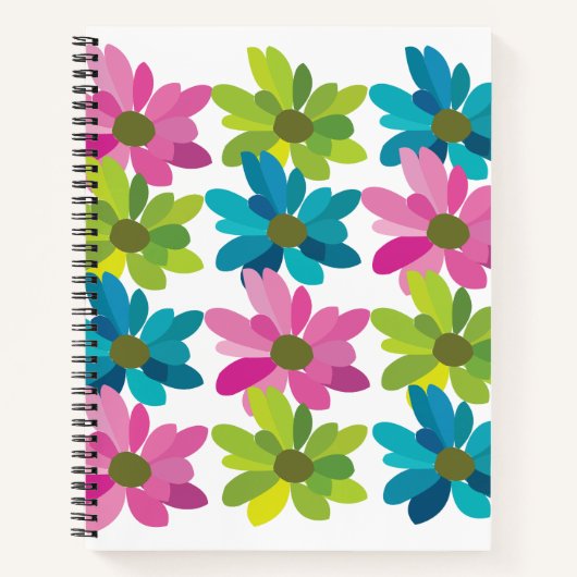 Blume Farbige Blume Notizblock (Vorderseite)