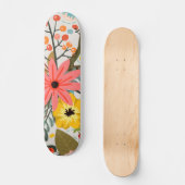 Blume Farbige Wasserfarbe Niedlich Skateboard (Vorderseite)