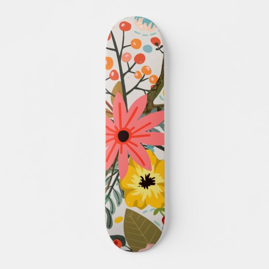 Blume Farbige Wasserfarbe Niedlich Skateboard (Vorne)