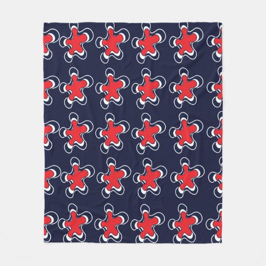 Blume Farbiges Abstraktes Blumenmuster Fleecedecke (Vorderseite)