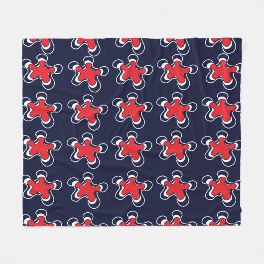 Blume Farbiges Abstraktes Blumenmuster Fleecedecke (Vorderseite (Horizontal))