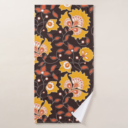 Blume-farbiges Indianerstil auf br Badehandtuch (Badehandtuch)