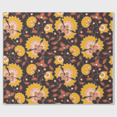 Blume-farbiges Indianerstil auf br Geschenkpapier (Flach)