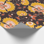 Blume-farbiges Indianerstil auf br Geschenkpapier (Ecke)