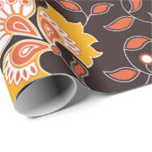 Blume-farbiges Indianerstil auf br Geschenkpapier (Rolleneckpunkt)
