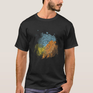 Blume Farbiges Mandala Blumenmuster Weiß T-Shirt