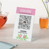 Blume Farm QR Code Pay Pedestal Sign Sockelschild (In SItu)