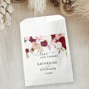 Blume Favor Wedding Blush Burgundy Geschenktütchen