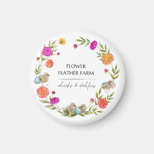 Blume Feather Farm 2¼ Zoll Circle Magnet (Vorne)