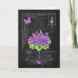 Blume Februar Chalk Personalisiert Card Karte