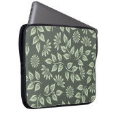 Blume-Federmuster grün Laptopschutzhülle (Vorne Rechts)
