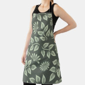 Blume-Federmuster grün Schürze (InSitu)