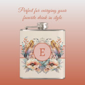 Blume Federn ergänzen Orange Flachmann