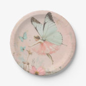 Blume Fee Geburtstag Pappteller (Vorderseite)