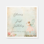 Blume Fee Geburtstag Serviette (Vorderseite)