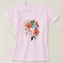 Blume Fee Line Kunst zeichnend Frauentshirt