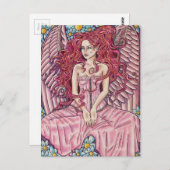 Blume Fee Postkarte (Vorne/Hinten)