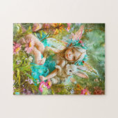 Blume Fee und Kaninchen Puzzle (Horizontal)