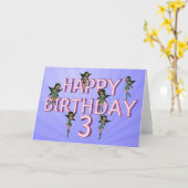 Blume Feen 3. Geburtstagskarte Karte (Gelbe Blume)