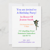 Blume Feen 8. Geburtstagsfeier Einladung (Rückseite)