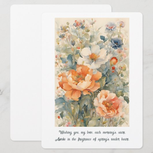 Blume Feiertagskarte (Vorne/Hinten)