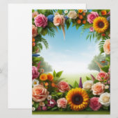 Blume Feiertagskarte (Vorne/Hinten)