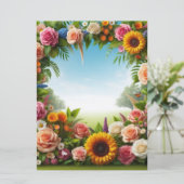 Blume Feiertagskarte (Stehend Vorderseite)