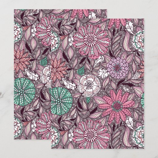 Blume Feiertagskarte (Vorne/Hinten)