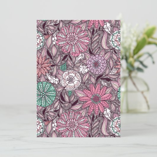 Blume Feiertagskarte (Stehend Vorderseite)