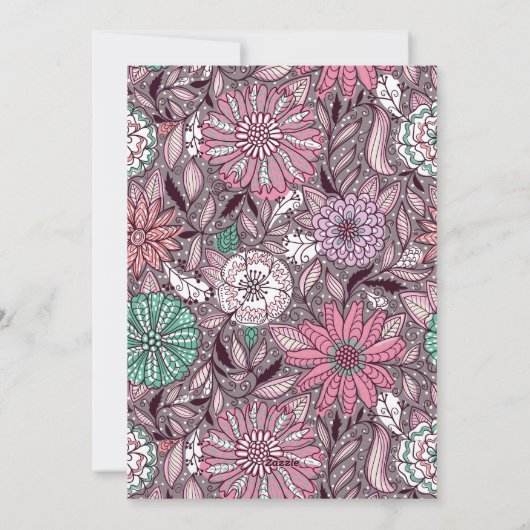 Blume Feiertagskarte (Rückseite)