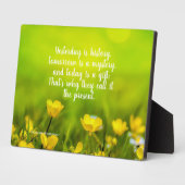 Blume Feld heute ist ein Geschenk Inspiration Zita Fotoplatte (Seite)