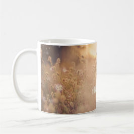 Blume Feld Rustikales Land Sonnenuntergang Custom Kaffeetasse
