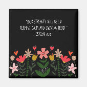 Blume Felder schwarz Magnet (Vorne)