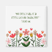 Blume-Felder weiß Magnet (Vorne)