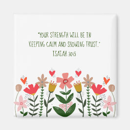 Blume-Felder weiß Magnet