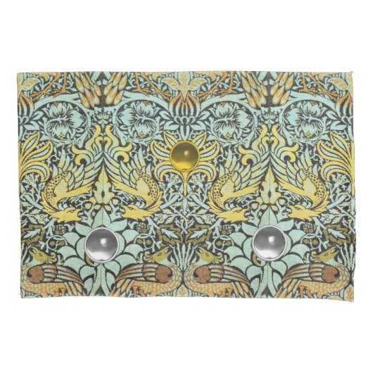 BLUME, FELSBÄCKE, DRAGONEN, GELBWEISSE FELSSTEINE KISSENBEZUG (Vorderseite-Links)