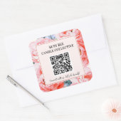 Blume Feminine Business QR-Code-Paketaufkleber Quadratischer Aufkleber (Umschlag)