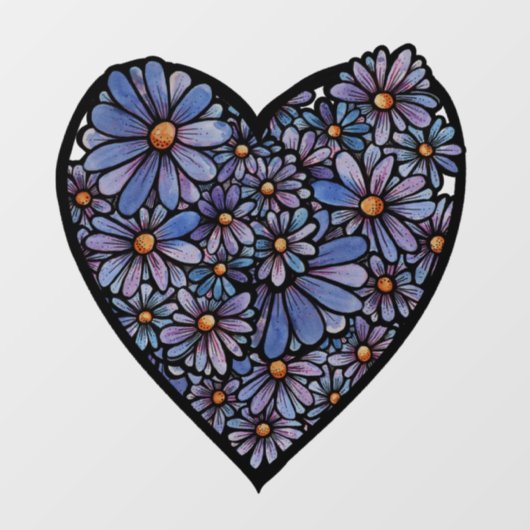 Blume Fensteraufkleber (Blatt)