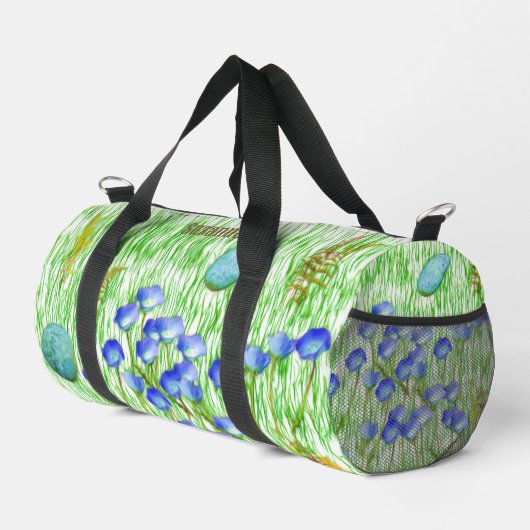 Blume Ferns Grass Rocks Malerei Personalisiert Duffle Bag (Rechte Ecke)