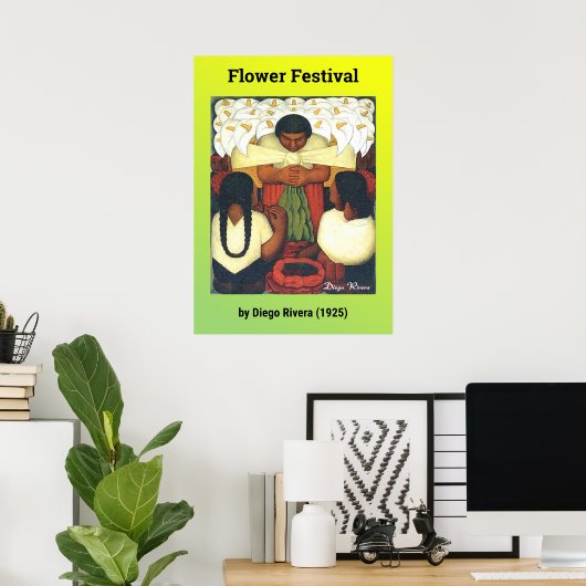 Blume Festival von Diego Rivera (1925) Poster (Heimbüro)