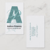 Blume Fett Monogramm Visitenkarte (Vorne/Hinten)