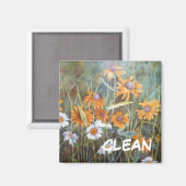 "Blume Field #1" - Magnet für den Status eines sau (Vorderseite/Rückseite)
