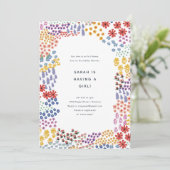 Blume Field Baby Dusche Einladung (Stehend Vorderseite)