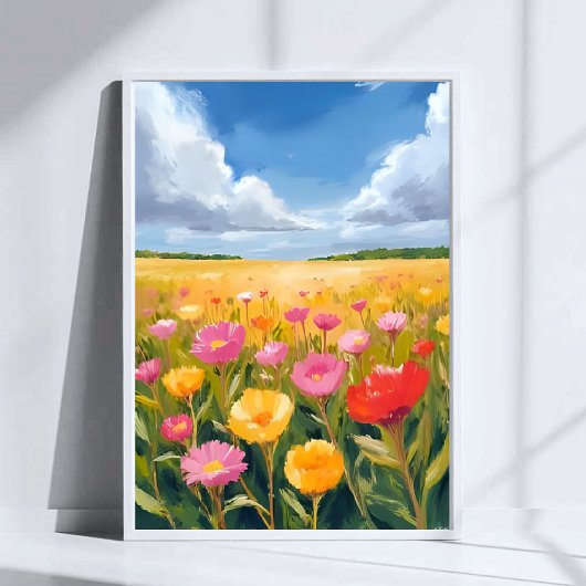 Blume Field Landscape Malerei Art Poster drucken