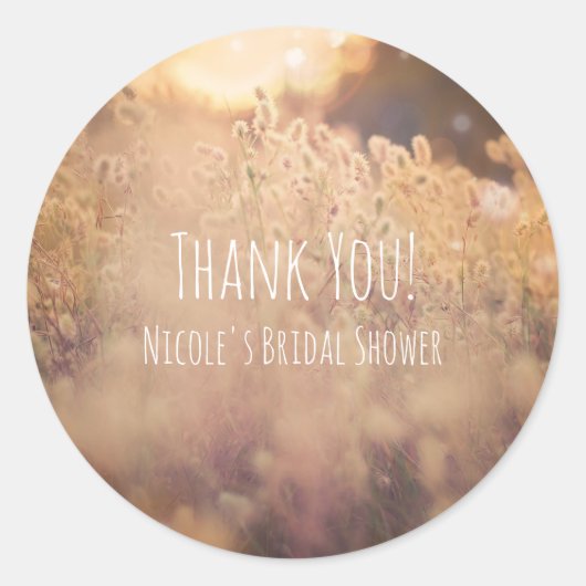 Blume Field Rustic Country Hochzeit Gefallen Runder Aufkleber (Vorderseite)